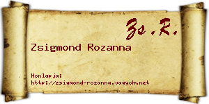 Zsigmond Rozanna névjegykártya